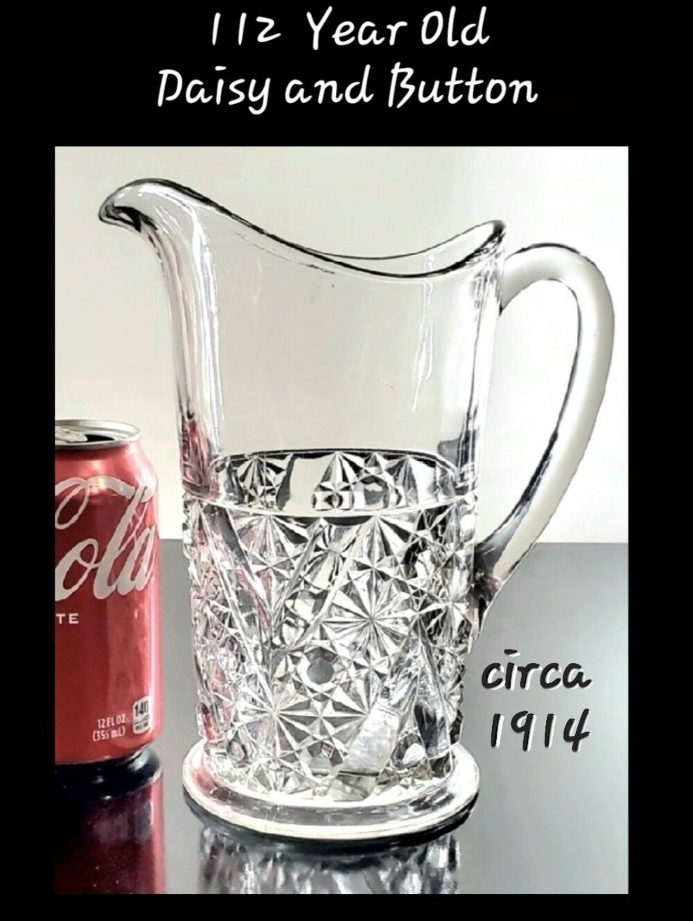 1914 Federal Glass No. 4 OMN Clear Daisy and Button 32oz 1 Quart EAPG